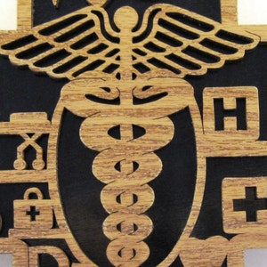 Healthcare scroll saw cut wall plaque image 1