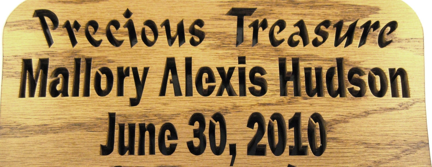Scroll Saw Cut precious Treasure Personalized Baby Etsy