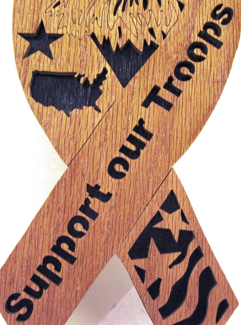 Support our Troops Ribbon scroll saw cut image 3
