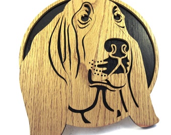 Scie à chantourner Basset Hound wall plaque coupe