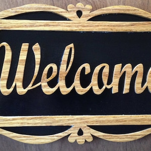 Welcome Sign Scroll Saw Cut, Fretwork, Wall Hanging, Home Decor ...