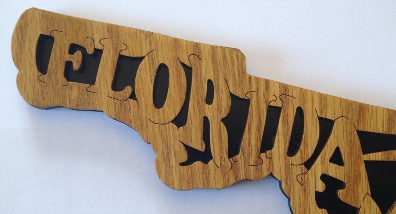State of Florida Scroll Saw Cut, Handmade, Woodworking, Fretwork, Wall ...