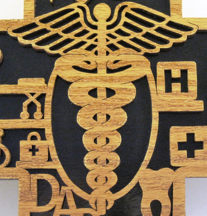 Healthcare scroll saw cut wall plaque image 4