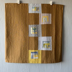 Mid Century Art Square Up 2 Mini Wall Quilt image 1