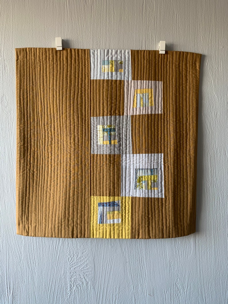 Mid Century Art Square Up 2 Mini Wall Quilt image 1