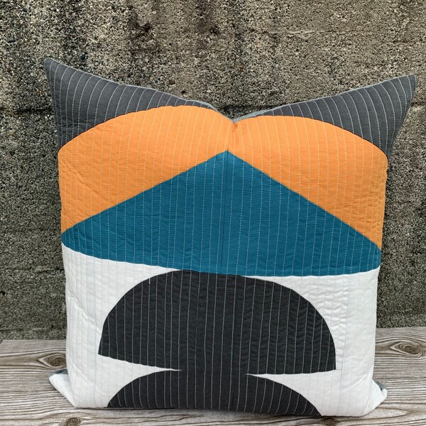 Modern Quilt Pillow Etsy