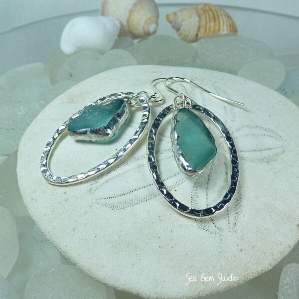 Glass Float Earrings, sea glass earrings, nautical jewerly, sea glass jewelry, beach wedding