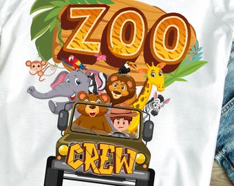 Zoo Crew PNG: Safari Animal Design (Digital Download)