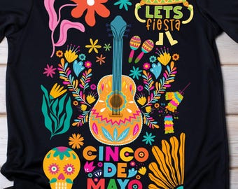 Boho Floral Cinco De Mayo PNG: Fiesta Shirt Design (Digital Download)