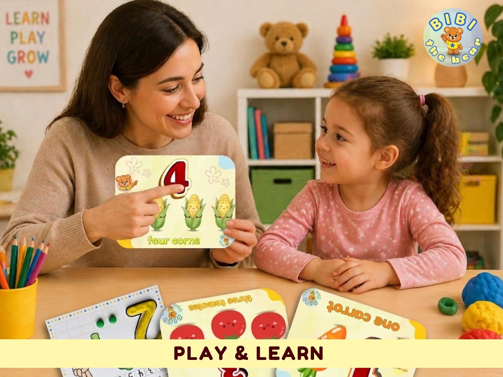 Vegetable Math Counters Toddler Counting Worksheets 1-10, Vegetable Math Printable, Number ...