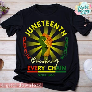 Juneteenth SVG: Breaking Every Chain Since 1865, Black History (PNG, SVG Cut Files)