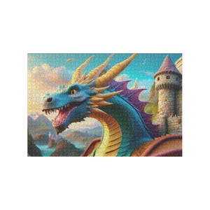 1,000 Piece Jigsaw Puzzle | Dragon Magnificent Castle Defender | Dragon Puzzle | Fantasy Puzzle | 20"x30"