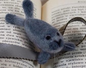 Seal bookmark, gray seal and baby seal bookmarks, needle felted bookmark, gift ideas