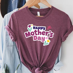 Happy Mother’s Day Shirt, Cute Mom Tee, Heart Design Mom Shirt, Mother’s Day Gift, Loving Mama Shirt, Celebration Tee, Women’s Gift