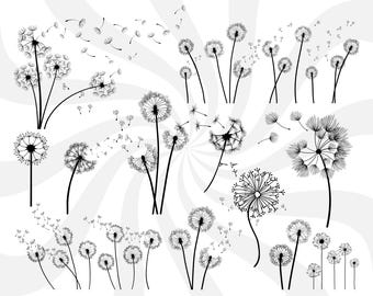 Löwenzahn SVG Bundle: Blumenschnitt Dateien für Cricut (Digitaler Download)
