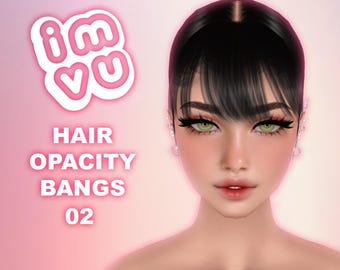 IMVU Soft Bangs Add-On Hair Opacity 02 .png File - For any imvu hair!