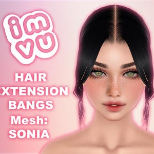 IMVU Extensions Pony Add-On Hair Mesh .xmf-bestand - Voor elk imvu-haar! Met tutorial en dekkingskaart!