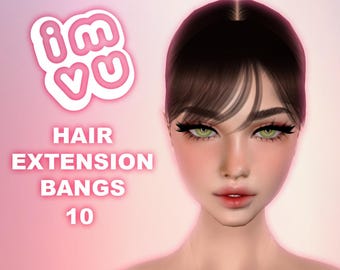 IMVU Soft Bangs Add-On Hair Opacity 10 .png File - For any imvu hair!