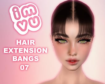 IMVU Soft Bangs Add-On Hair Opacity 08 .png File - For any imvu hair!