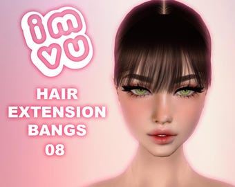 IMVU Soft Bangs Add-On Hair Opacity 08 .png File - For any imvu hair!
