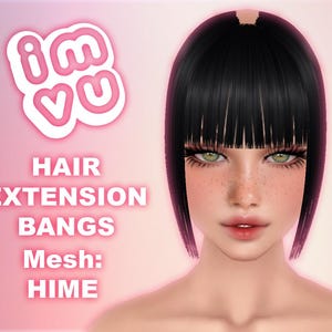 IMVU Extensions Pony Add-On Hair Mesh .xmf-bestand - Voor elk imvu-haar! Met tutorial en dekkingskaart!