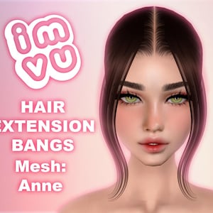 IMVU Extensions Bangs Add-On Hair Mesh .xmf File - For any imvu hair! With tutorial and opacity map!