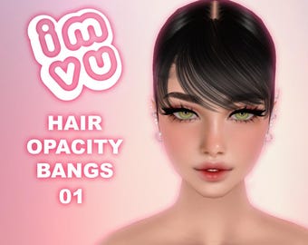 IMVU Soft Bangs Add-On Hair Opacity 01 .png File - For any imvu hair!