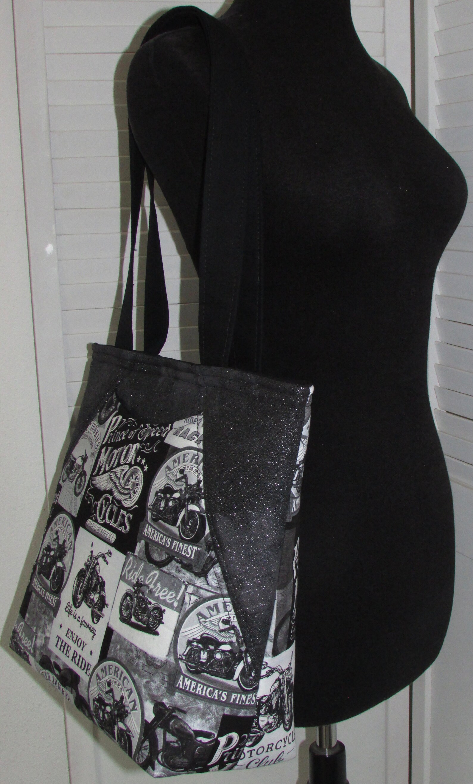 Born to Ride Tote Bag Biker Tote Bag Motorcycle Tote Bag Black Etsy