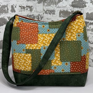 Cottage Core Patchwork Vintage Autumn Crossbody Bag Fall Colors Shoulder Bag Retro Polka Dots Hobo Bag
