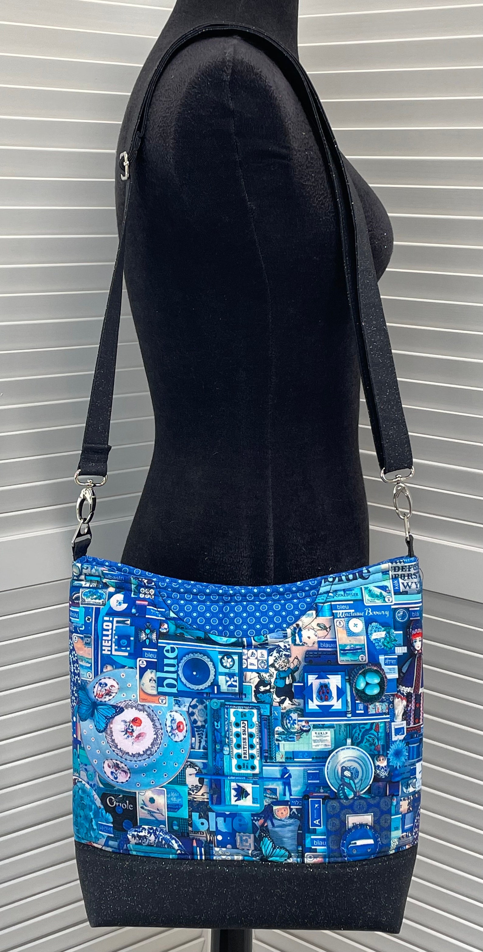 Blue Cross Body Bag Royal Blue Cross Body Bag Blue and Black Etsy