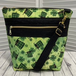 St. Patricks Day Crossbody Bag Leprechaun Crossbody Bag Green and Gold Shoulder Bag Ready To Ship