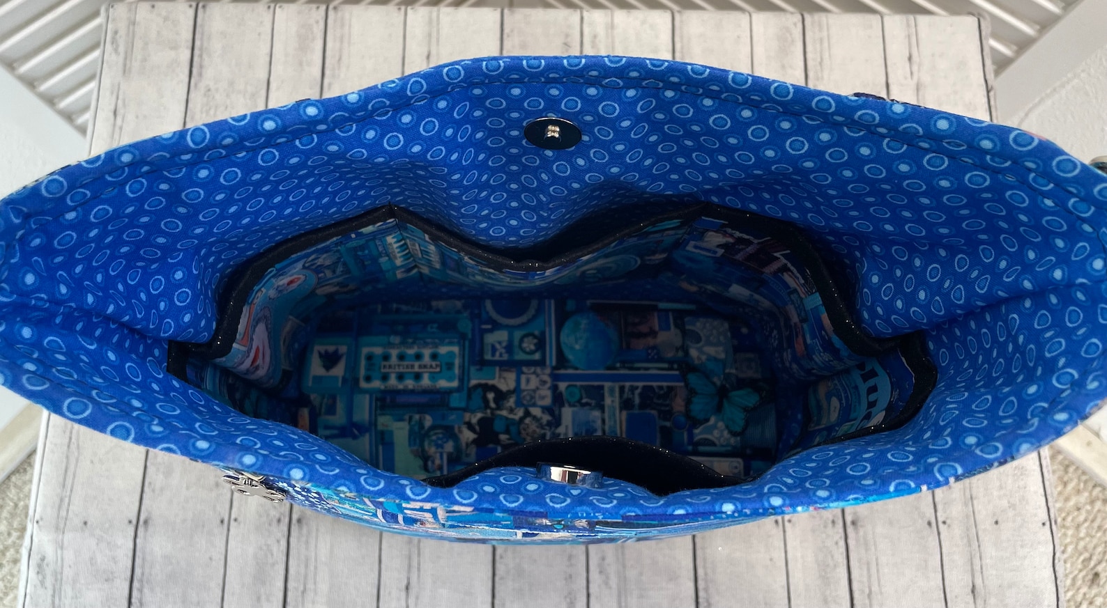 Blue Cross Body Bag Royal Blue Cross Body Bag Blue and Black Etsy