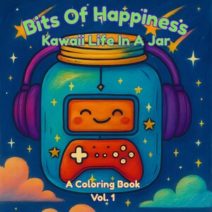 25 Bits of Happiness: Kawaii Life in a Jar Coloring Book Pages | 25 Cute Printable Coloring Pages | Cozy Kawaii Aesthetic | Digital Download