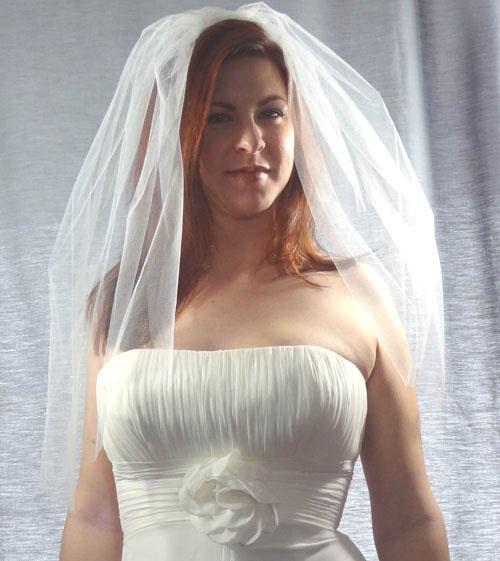 short wedding veils with crystals