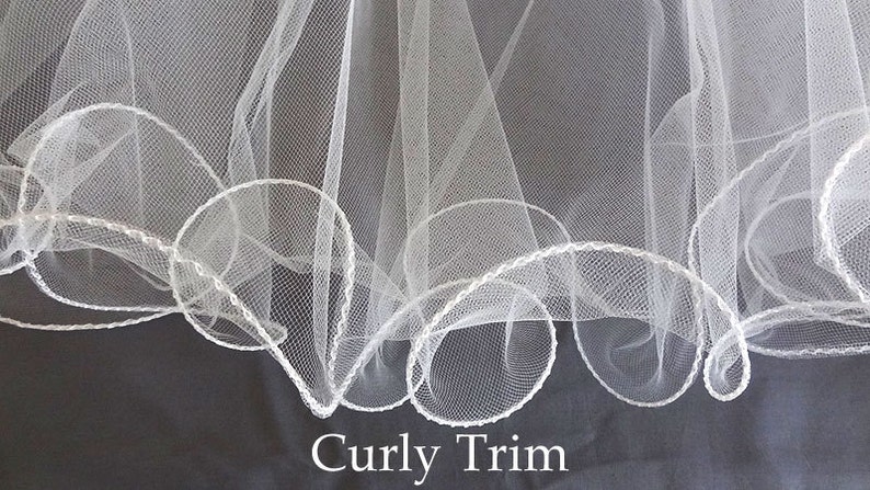 2-Tier Bridal Veil Wedding Veil with Curly Edge Trim