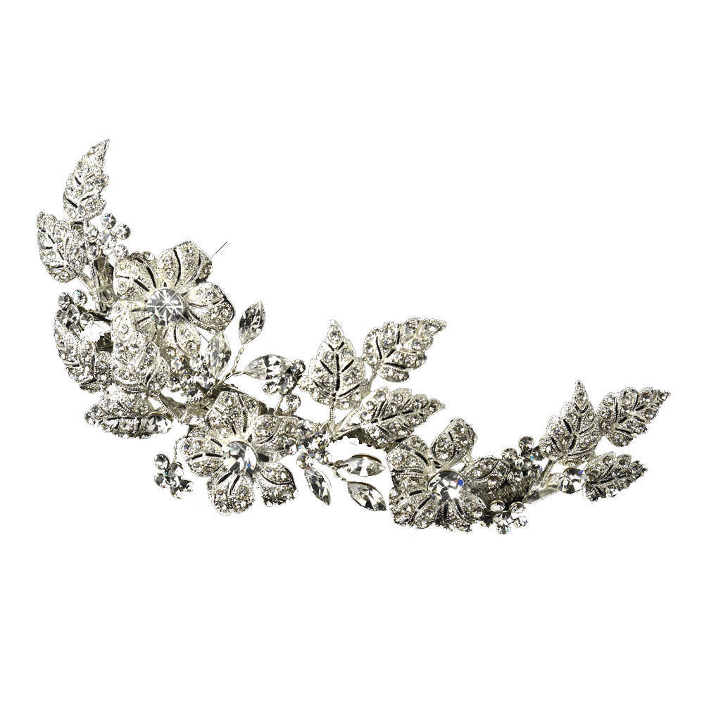 Vintage Style Wedding Hair Clip Vintage Motif Flower Leaf