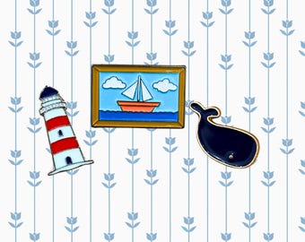 Grand Millennial Magnetic Needle Minders, Nostalgic Fridge Magnet, Dorm Whiteboard Magnet - Cape Cod Maine Nantucket Vacation