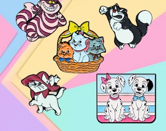 Magnetic Needle Minders, Nostalgic Fridge Magnet, Dorm Whiteboard Magnet - Storybook Cats and Dogs