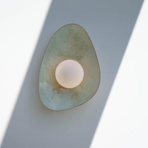 Handmade Ceramic Wall Sconce — Soft Green Tones for Calm, Natural Interiors