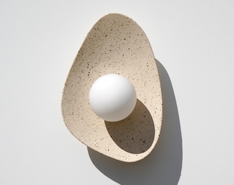 Luna Handmade Speckled Ceramic Wall Sconce - Clay Wall Lamp