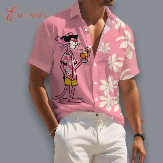 Panther Hawaiian Shirt: Men's Short Sleeve Aloha Shirt Beach