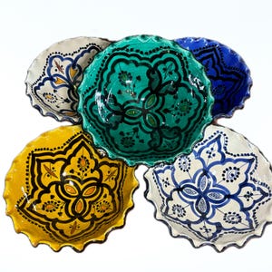 Handmade Fluted Safi Ceramic Bowl – Moroccan Decorative Bowl – Hand Painted Decorative Pottery – 5 Colour Options