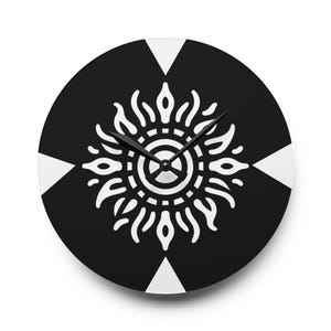 Stylish Acrylic Wall Clock, Bohemian Home Decor, Modern Wall Art, Unique Gift, Black and White Clock for Living Room, Bedroom, Office