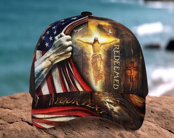 Redeemed Hat, Christian Hat, Jesus Hat, Religijna czapka, Personalizowany Christian Jesus Hat, Cross Hat For Men, Religijne prezenty