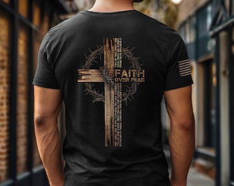 Faith Over Fear T-Shirt, Christian Bible Verse Apparel, Love Like Jesus Shirt, Religious Faith Top for Men and Women