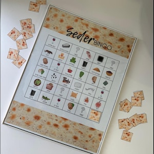 Seder Bingo Game, Passover Family Game, Pesach Seder Digital Game, Print at home Pesach Game, School Passover Activity, Jewish Holiday Game