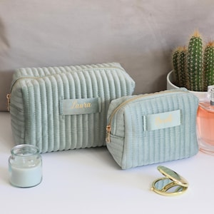Trousse à maquillage personnalisée pour maman Trousse à maquillage en velours mariée Trousse à cosmétiques personnalisée pour demoiselle d'honneur Trousse cadeau de mariage pour elle Cadeau de fête des mères