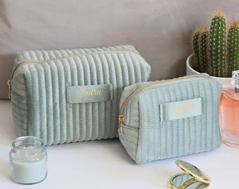 Personalisierte Make-up-Tasche für Mama Samt Make-up Tasche Braut Individuelle Kosmetiktasche Brautjungfer Geschenk Tasche Hochzeitsgeschenk für sie Valentinstag Geschenk