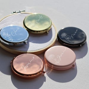 Custom cute compact mirror compact gold mirror Engraved Compact Pocket Mirror Personalized Black Compact Mirror Gift Bridesmaid Gift for Mom