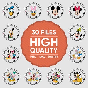 Bundle Maus & Freund Familie Passende Reise Urlaub 2025 Tshirt Digitales Design, niedliche Zeichentrickfigur SVG, Geburtstag Prinzessin Magical Castle